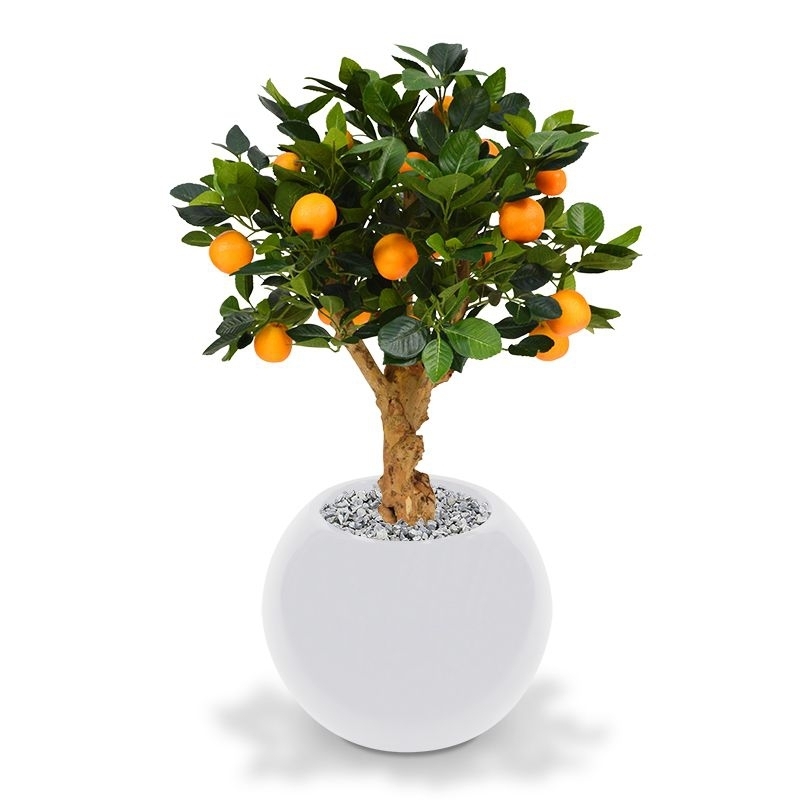 Albero artificiale bonsai arancione su base 65 cm