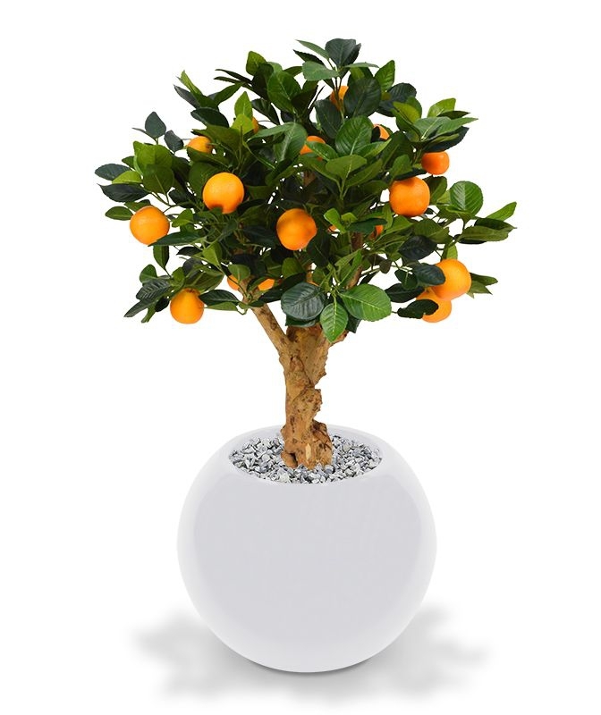 Albero artificiale bonsai arancione su base 65 cm