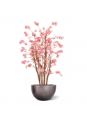 Pianta artificiale Fiore di ciliegio Deluxe 120cm rosa in vaso