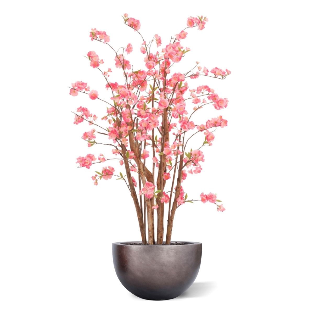 Pianta artificiale Fiore di ciliegio Deluxe 120cm rosa in vaso