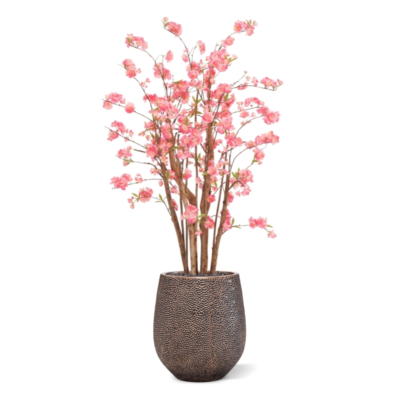 Pianta artificiale Fiore di ciliegio Deluxe 120cm rosa in vaso