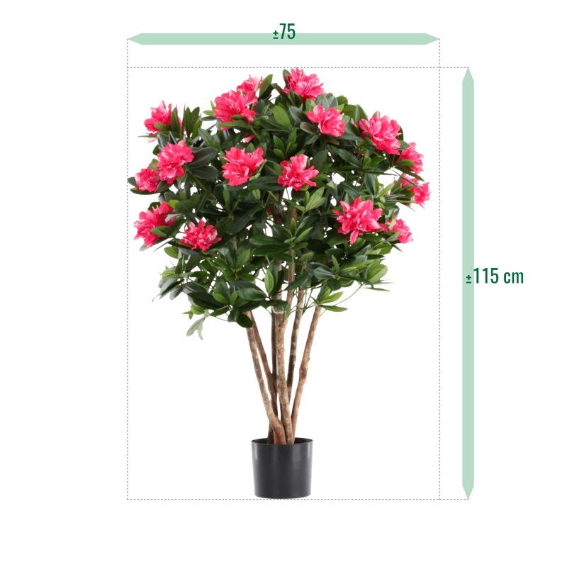 Rododendro Deluxe Artificiale 115cm Cerise