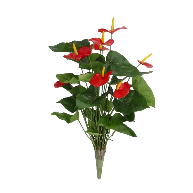 Pianta artificiale di Anthurium 60 cm - rosso