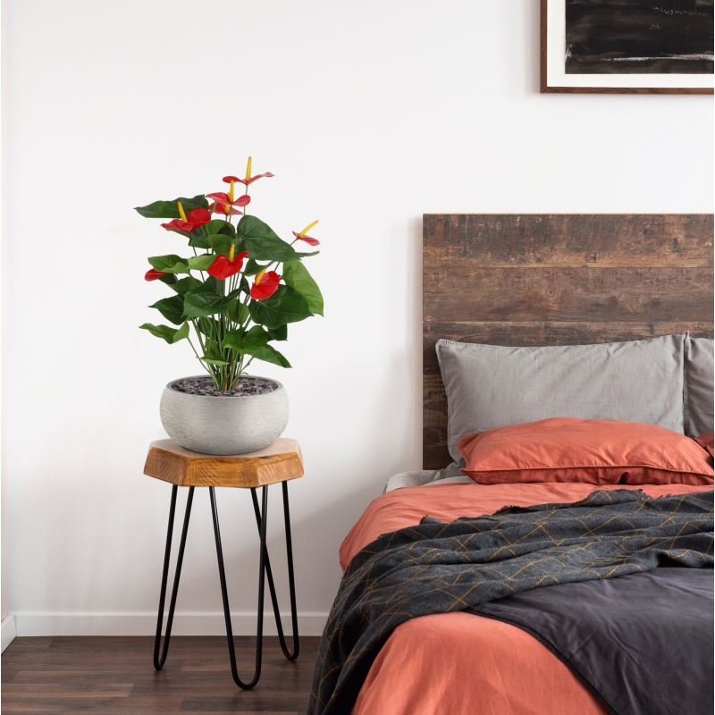Pianta artificiale di Anthurium 60 cm - rosso