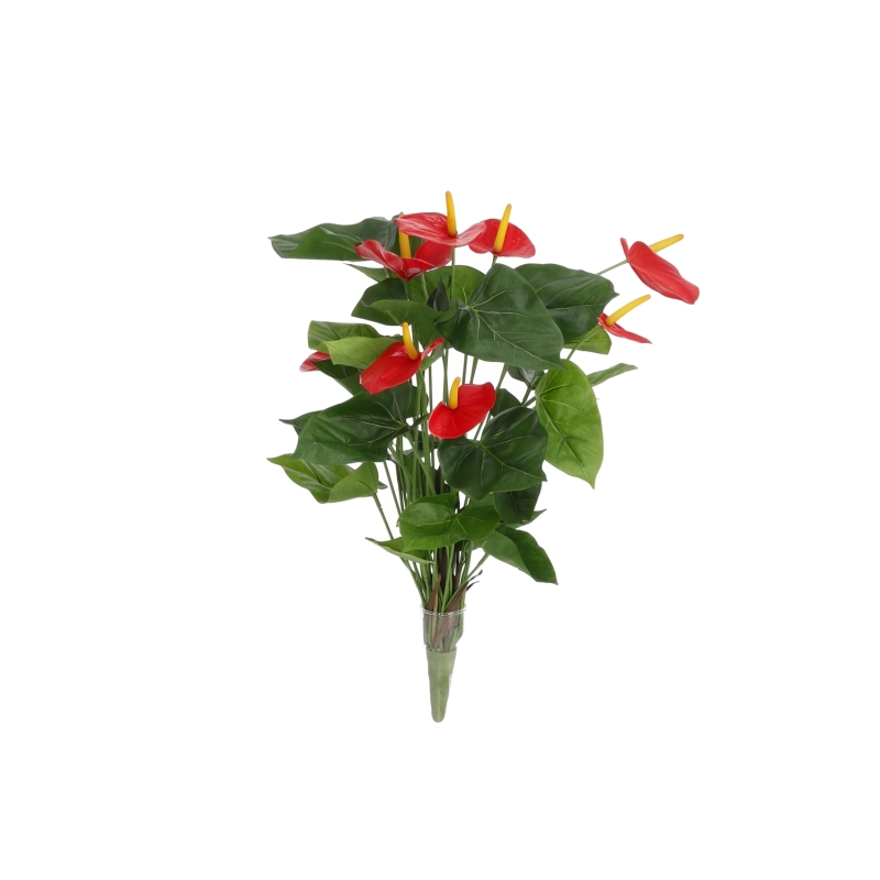 Pianta artificiale di Anthurium 60 cm - rosso