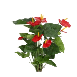 Pianta artificiale di Anthurium 60 cm - rosso