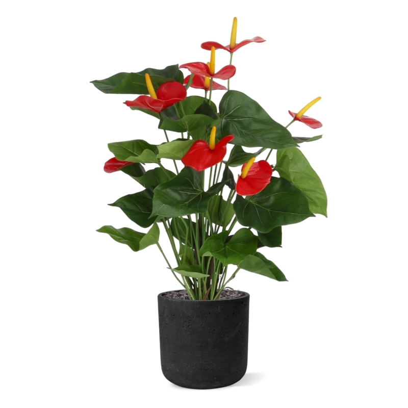 Pianta artificiale di Anthurium 60 cm - rosso