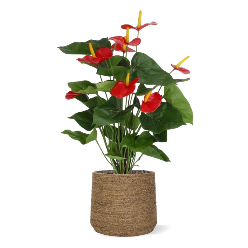 Pianta artificiale di Anthurium 60 cm - rosso