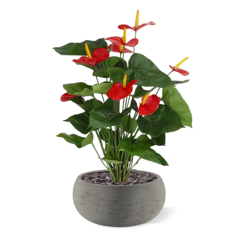 Pianta artificiale di Anthurium 60 cm - rosso