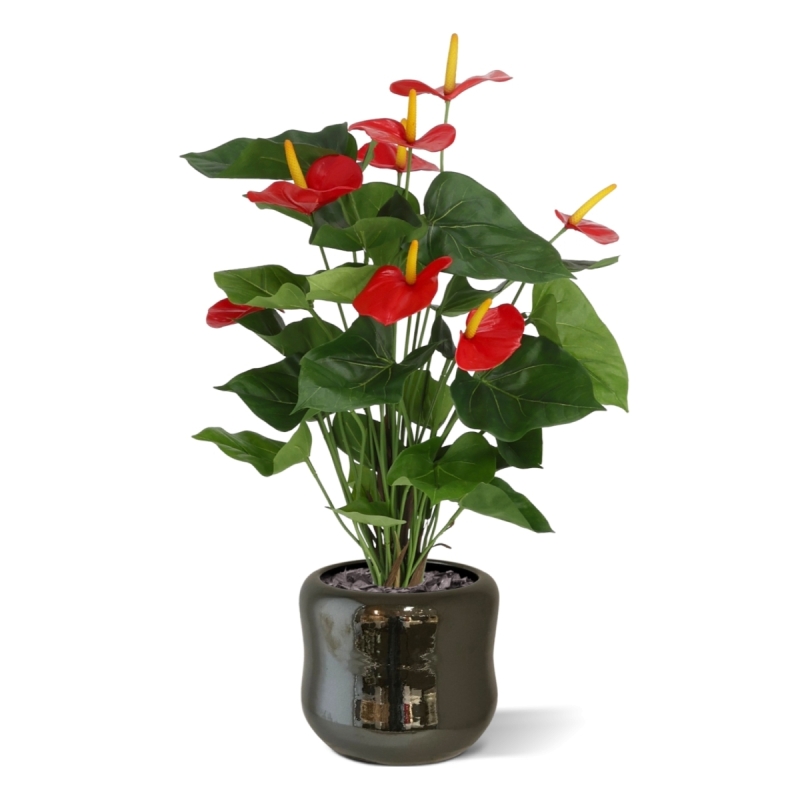 Pianta artificiale di Anthurium 60 cm - rosso