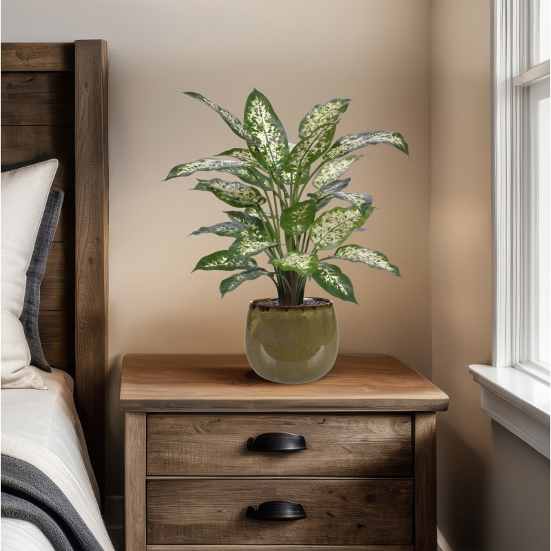 Pianta Artificiale Dieffenbachia Deluxe 60cm in vaso