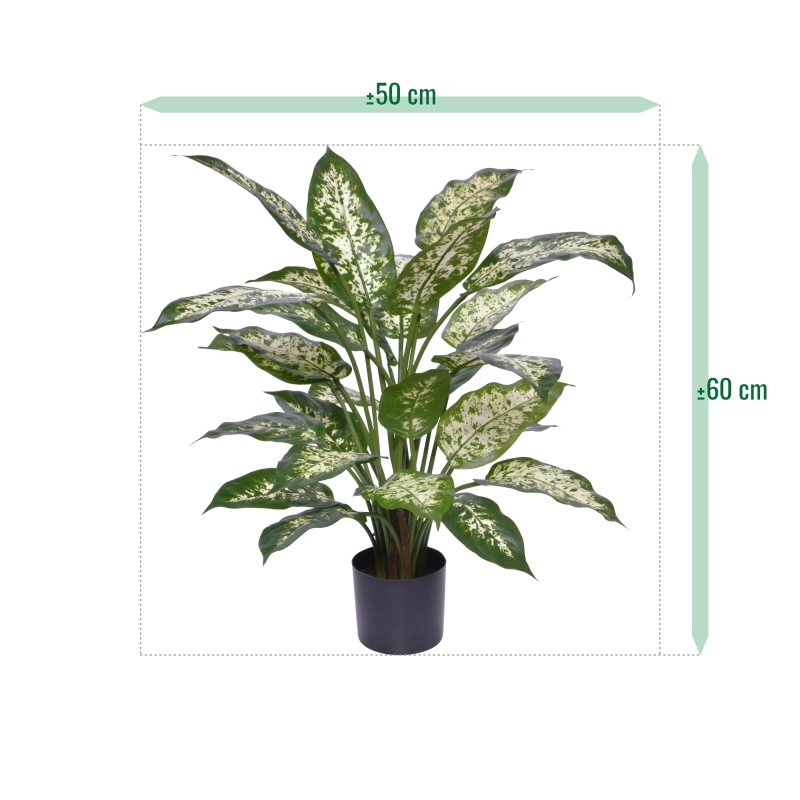 Pianta Artificiale Dieffenbachia Deluxe 60cm in vaso