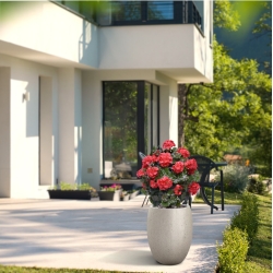 Geranio artificiale a sfera 50cm UV rosso