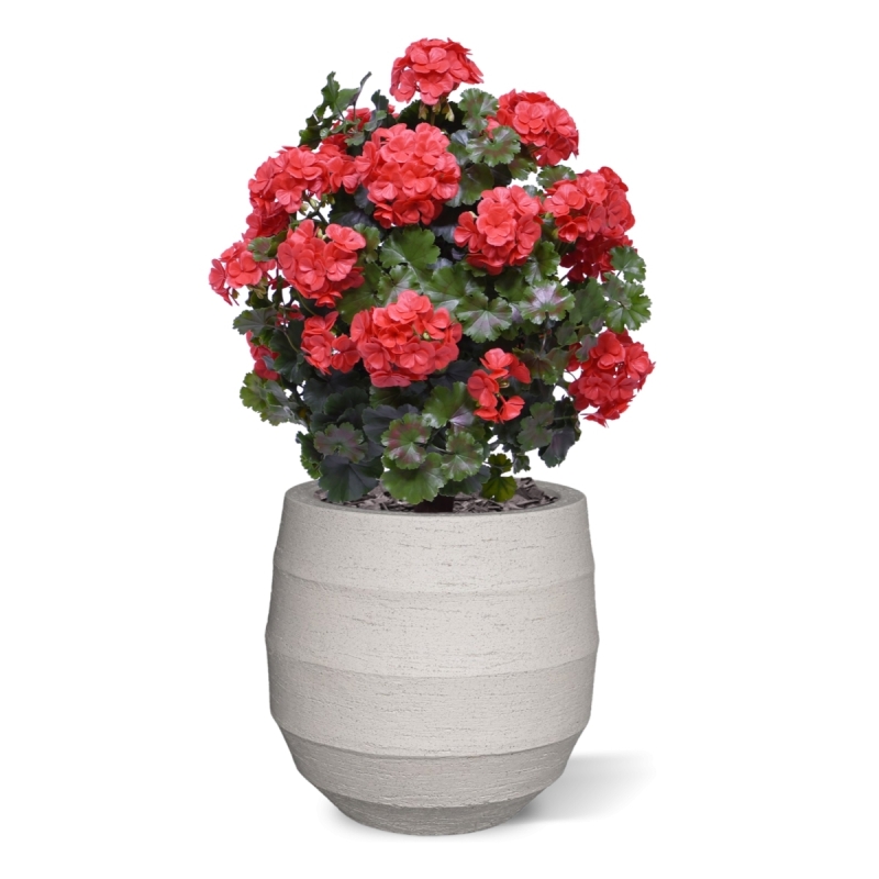 Geranio artificiale a sfera 50cm UV rosso