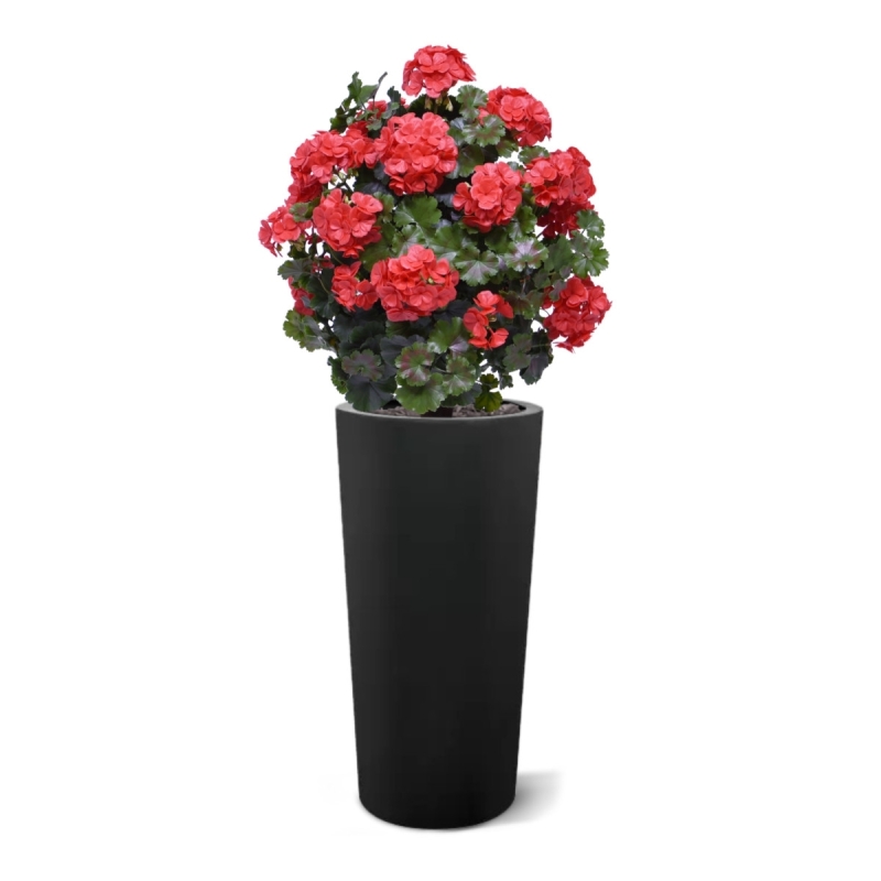 Geranio artificiale a sfera 50cm UV rosso