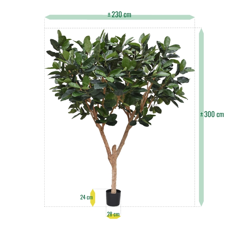 Albero artificiale Elastica Robusta XL 300cm verde