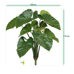 Bouquet artificiale di Alocasia Calidora 70 cm