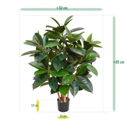 Pianta artificiale Elastica Robusta 90 cm - verde