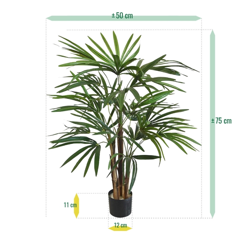Palma artificiale Raphis 75 cm