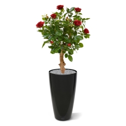 Rosa artificiale su stelo 75 cm - rosso