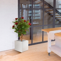 Rosa artificiale su stelo 75 cm - rosso