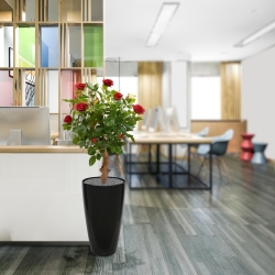 Rosa artificiale su stelo 75 cm - rosso