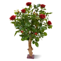 Rosa artificiale su stelo 75 cm - rosso