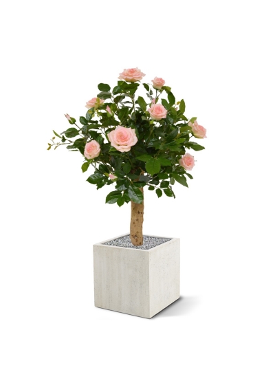 Rosa artificiale su stelo 75 cm - rosa