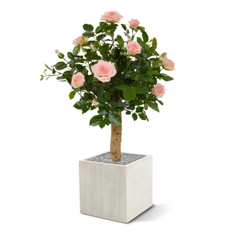 Rosa artificiale su stelo 75 cm - rosa