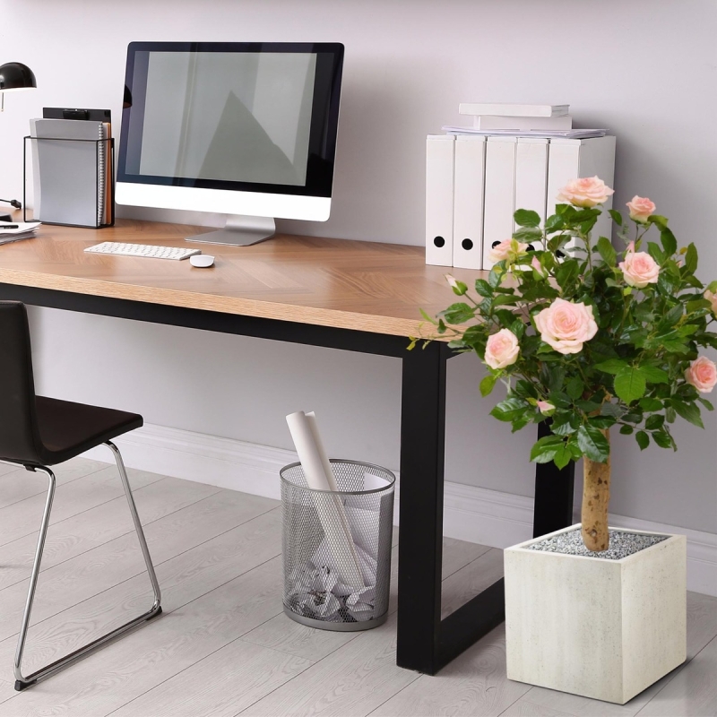 Rosa artificiale su stelo 75 cm - rosa