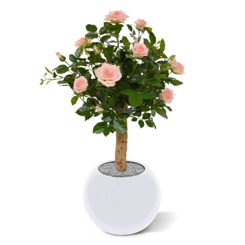 Rosa artificiale su stelo 75 cm - rosa