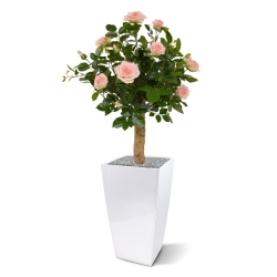 Rosa artificiale su stelo 75 cm - rosa