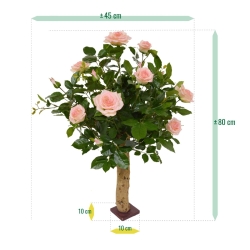 Rosa artificiale su stelo 75 cm - rosa