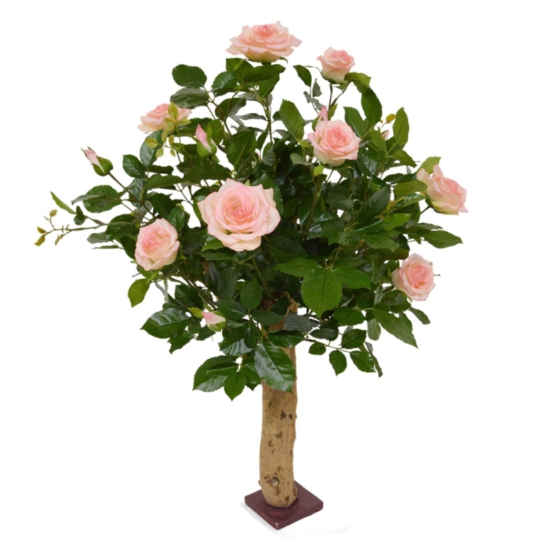 Rosa artificiale su stelo 75 cm - rosa