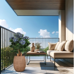 Ortensia Artificiale UV Deluxe 65cm Blu