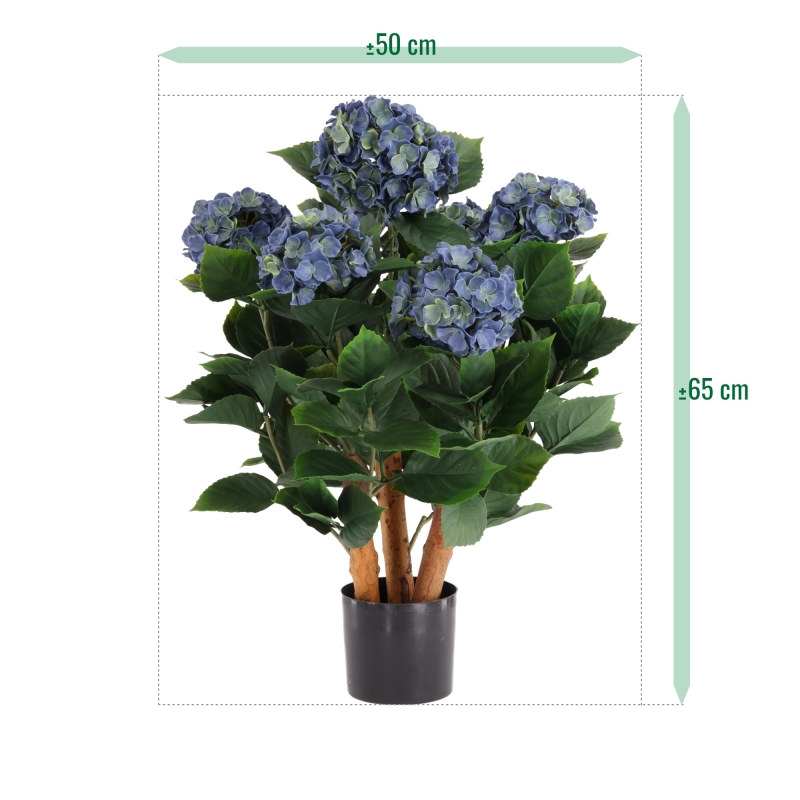 Ortensia Artificiale UV Deluxe 65cm Blu
