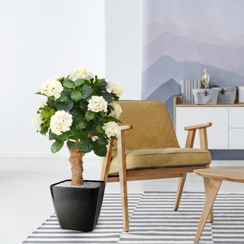 Ortensia Deluxe su tronco 90 cm crema