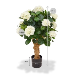 Ortensia Deluxe su tronco 90 cm crema