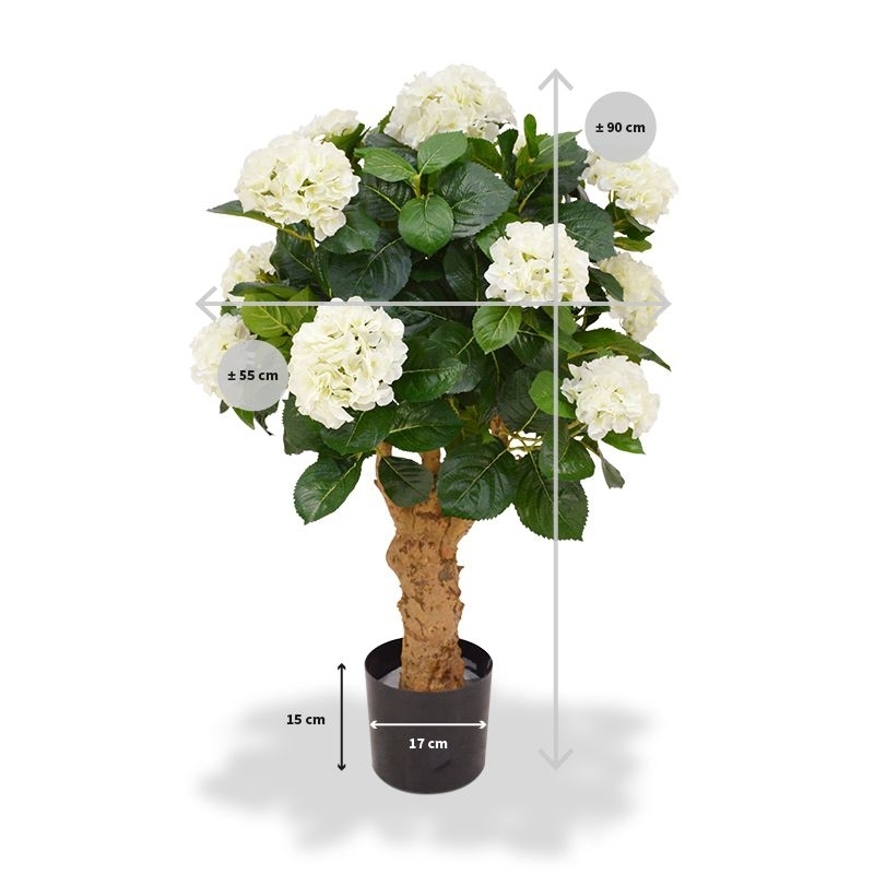 Ortensia Deluxe su tronco 90 cm crema