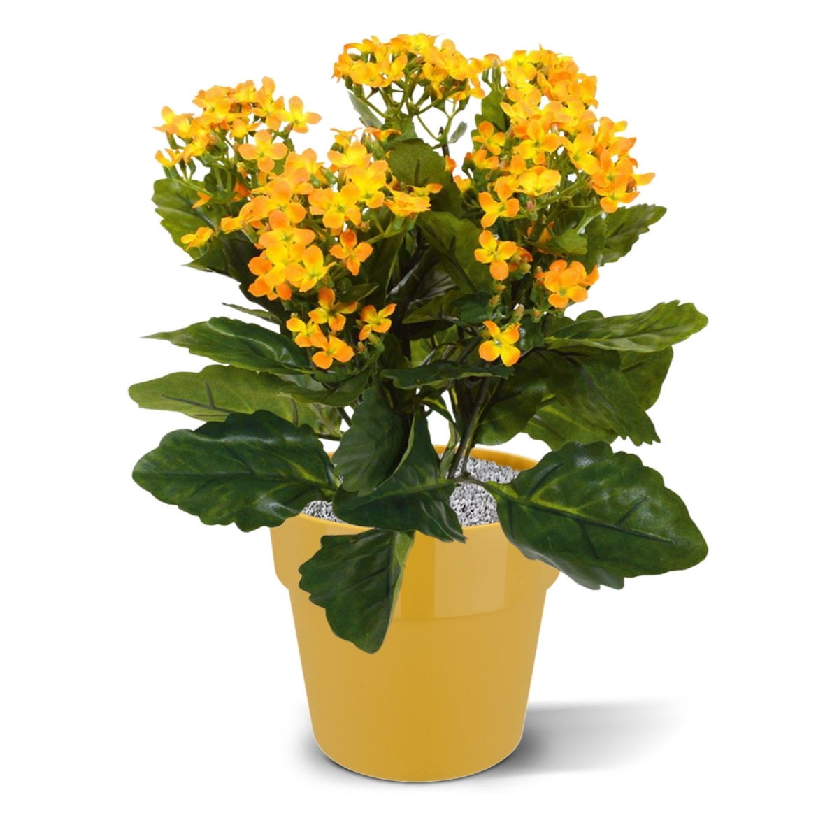 Pianta artificiale Kalanchoe 30 cm - arancione in vaso