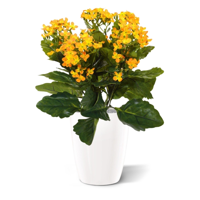 Pianta artificiale Kalanchoe 30 cm - arancione in vaso