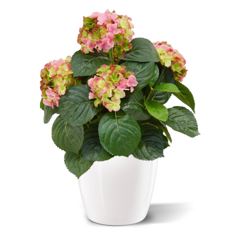 Pianta artificiale di ortensia deluxe 45 cm - rosa