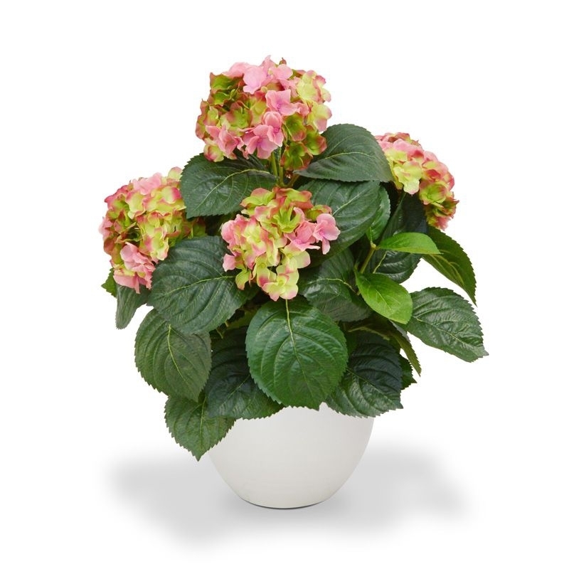 Pianta artificiale di ortensia deluxe 45 cm - rosa