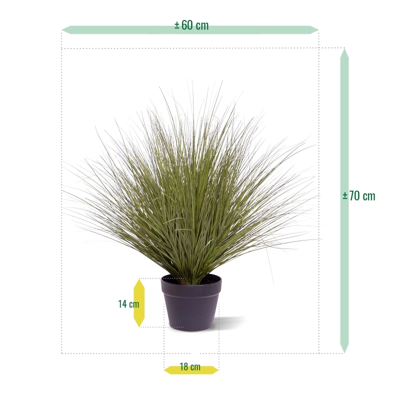 Pianta d'erba artificiale 70 cm verde scuro