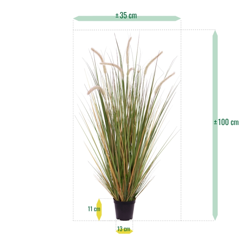 Pianta d'erba artificiale Pennisetum 100cm