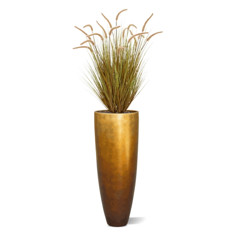 Pianta di erba artificiale Pennisetum 95cm marrone