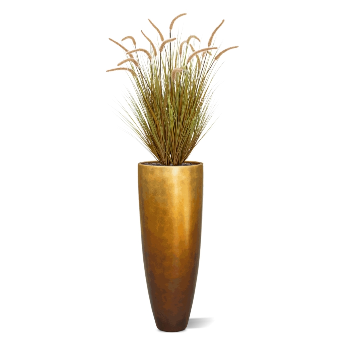 Pianta di erba artificiale Pennisetum 95cm marrone