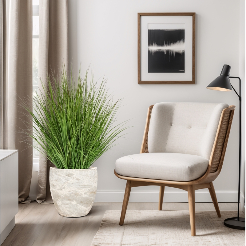 Pianta di Erba Artificiale XL 90cm Verde