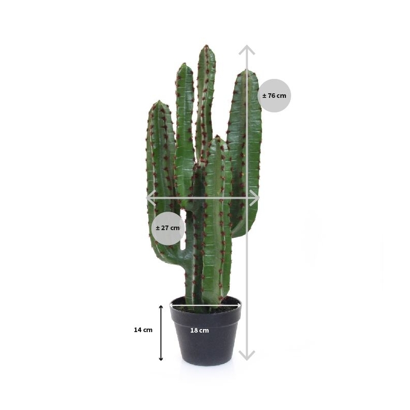 Cactus artificiale Euphorbia 70 cm