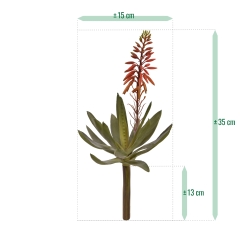 Pianta artificiale di Aloe Vera 30cm rosso